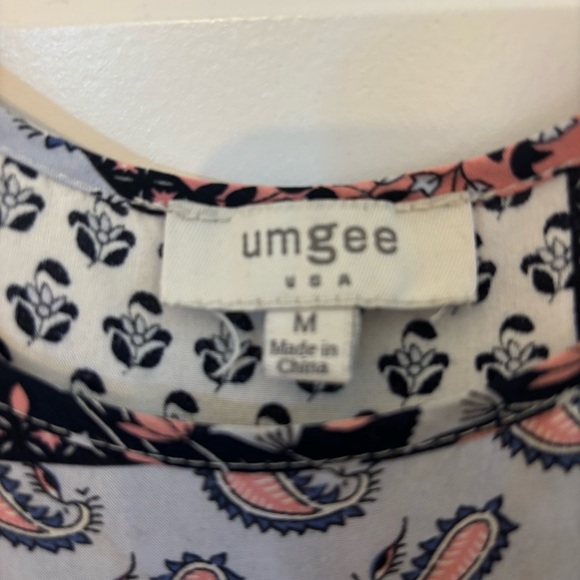 Umgee Patchwork Floral Paisley Bohemian Ruffle Bell Sleeve Dress Cottagecore M - Picture 13 of 13